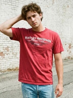 Harley Davidson T Shirt Mens M Red Bumpus Murfreesboro, TN Motorcycles Biker